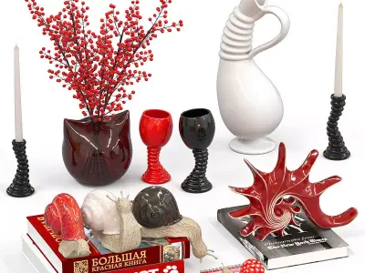 Set decorative with snails 3D model