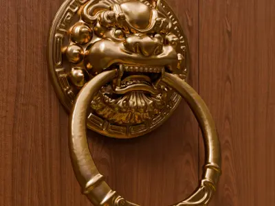 Chinese Style Beast Head Door Knocker 3 - High Poly 3D Model 3D print model