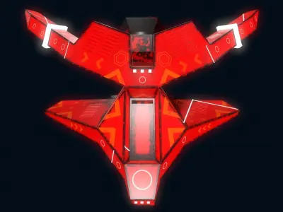 Spaceship Low-poly 3D model 17