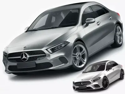 Mercedes A-class sedan 2 versions 3D model