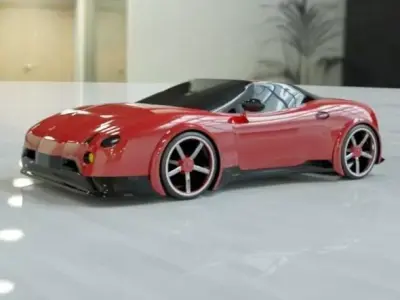 Red sports car concept 3D print model