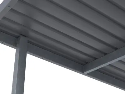 Flat Metal Carport 3D model