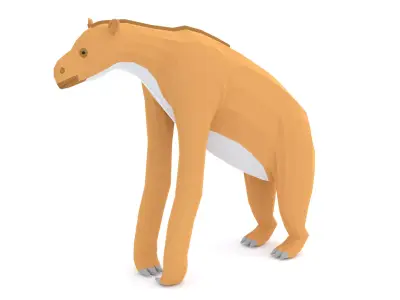 Low Poly Cartoon Chalicotherium Low-poly 3D model