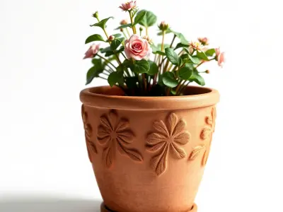 Decorative Flower Pot with Flowers Model Pack Low-poly 3D model