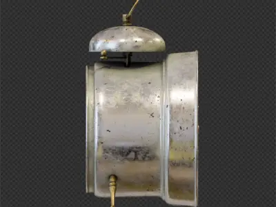 Old alarm clock in vintage style 3D model