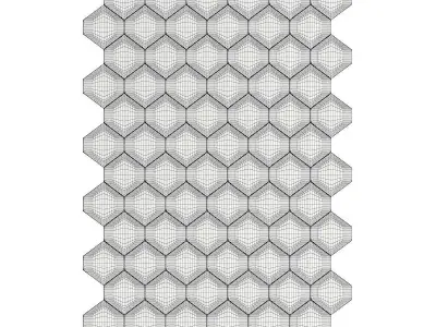 White Hexagonal Wall Panel 3D model