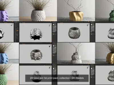 20 vase pot 3d print pack collection
