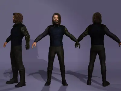 Winter Soldier Bucky from Captain America marvel 3D model