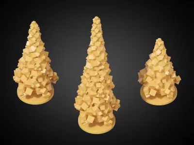 Stylized Christmas Tree Set 10 3D print model