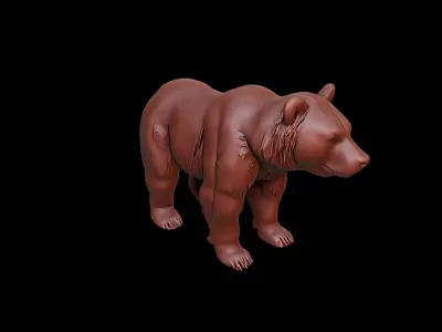 Brown Bear Animal Sculpture 3D print model buy