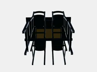 NORDVIKEN - NORDVIKEN Bar table and 4 bar stools Low-poly 3D model