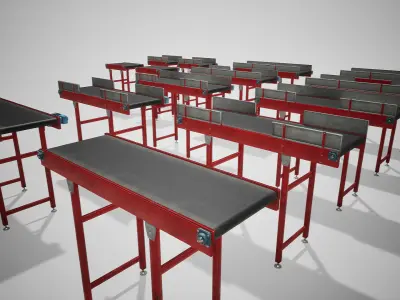 Conveyor Belt for UE Low-poly 3D model