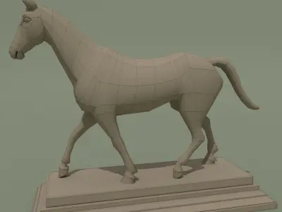 Horse Statuette U 3D model