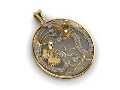 Hong Neak Dragon Bird Pendant 3D print model