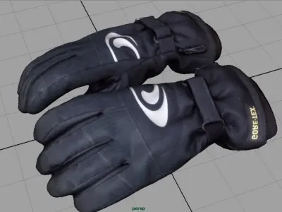 Ski gloves 2 Low-poly 3D model