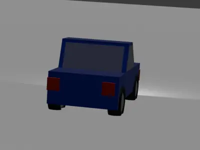 Cartoon Block Car Free low-poly 3D model