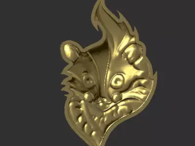 Fox Pendant 3D Model 3D print model