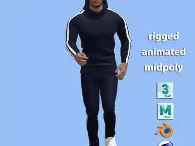 Sport man jogging 3D model