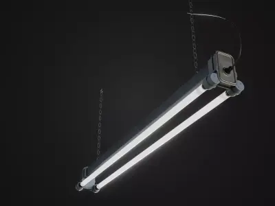 Fluorescent ceiling light 01 Low-poly 3D model