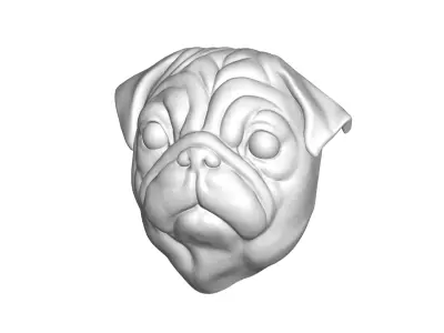 Pug head 3D model