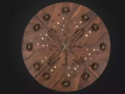 Ornate Chess Table Low-poly 3D model