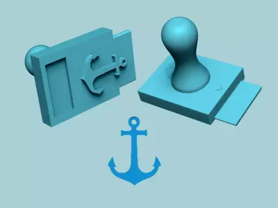 Stamp 42 - Anchor - Fondant Decoration Maker Toy 3D print model