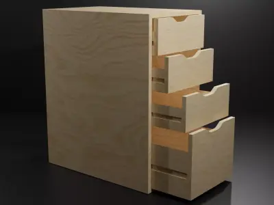 Drawer Cabinet  - Office and home Free 3D model