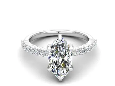 Engagement ring Alice marquise 3D print model