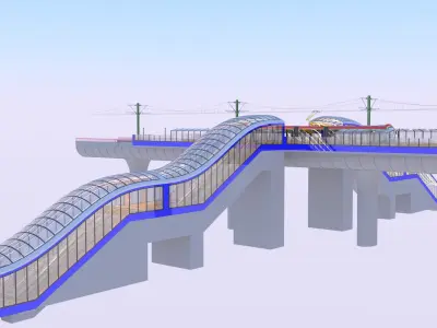 Warsaw tram stop VI 3D model