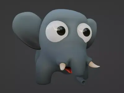 Cartoon Elephant Not Rigged 3D model