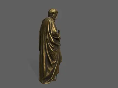 Old Man Statue Low-poly 3D model