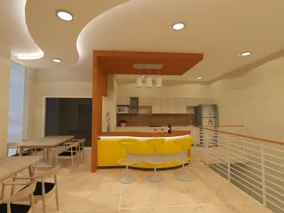 3D interior of pantry of kitchen set 3D model