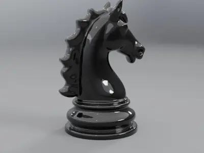 BLACK CHESS HORSE 3D model