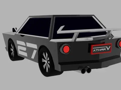 Low Poly Car Rigged Low-poly 3D model
