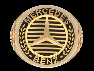 Benz ring silver gold printable jewelry 3D model 3D print model purchase