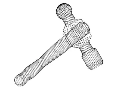 Civil Tool - Ball-peen Hammer 3D model