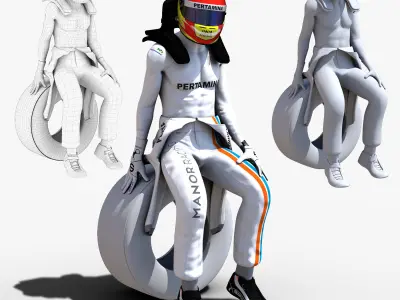 Rio Haryanto 2016 Low-poly 3D model