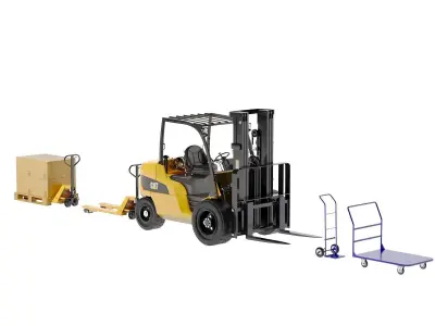 High-Quality CAT Forklift with Transport Equipment  3D model