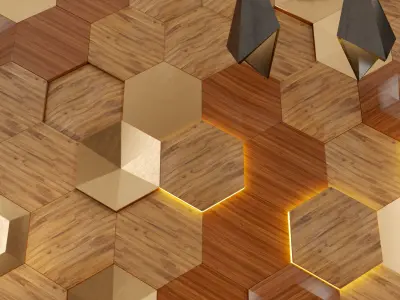 Decor hexagonal wall 3D model