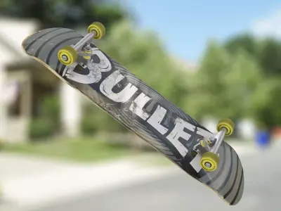 Skateboard Rigged Low-poly 3D model