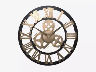 Decorative Gear Wall Clock 3D model