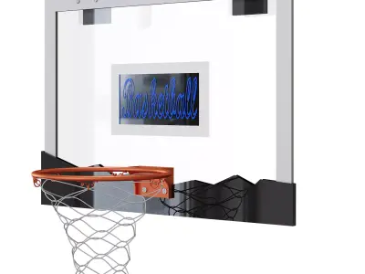 Basketball hoop with LED light 3D model