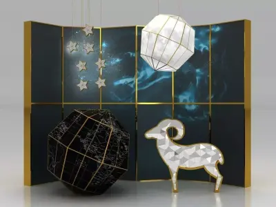 Eid Al Adha Shop Window Decoration Low-poly 3D model