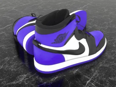 NIKE 3D SHOES - AIR JORDAN BLUE Low-poly 3D model