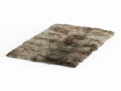 Shaggy Fur Camel Rug 3D model