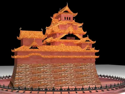 Chinese ancient house  3D model 34