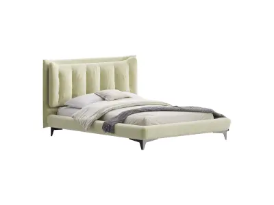 Eden Suede Fabric Upholstered Modern Bed 3D model