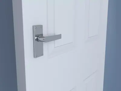 Wooden Door Low-poly 3D model