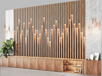 Reception 08 entrance lobby counter Low-poly 3D model