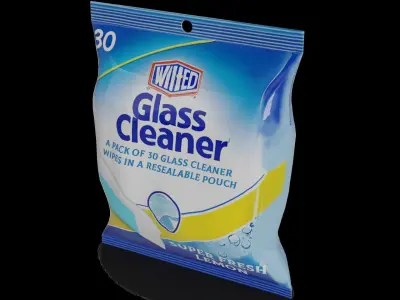 Car cleaning Glass Cleaner Wipes Low-poly 3D model